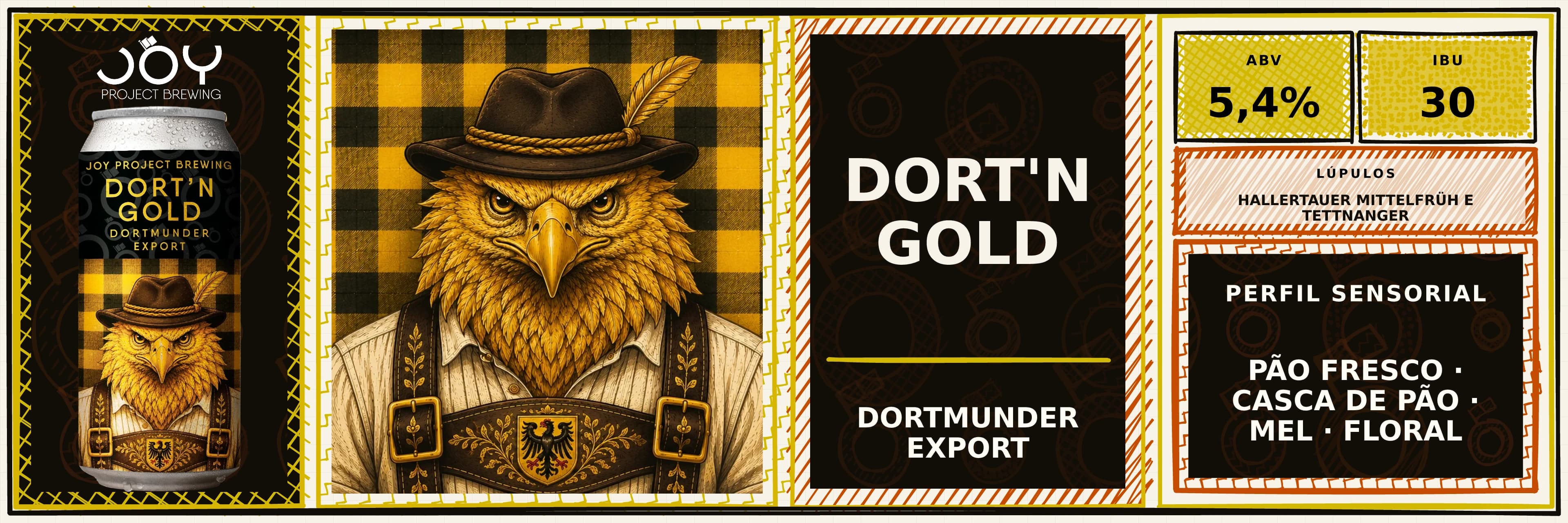Banner largo sem preço de DORT'N GOLD LATA 473ML