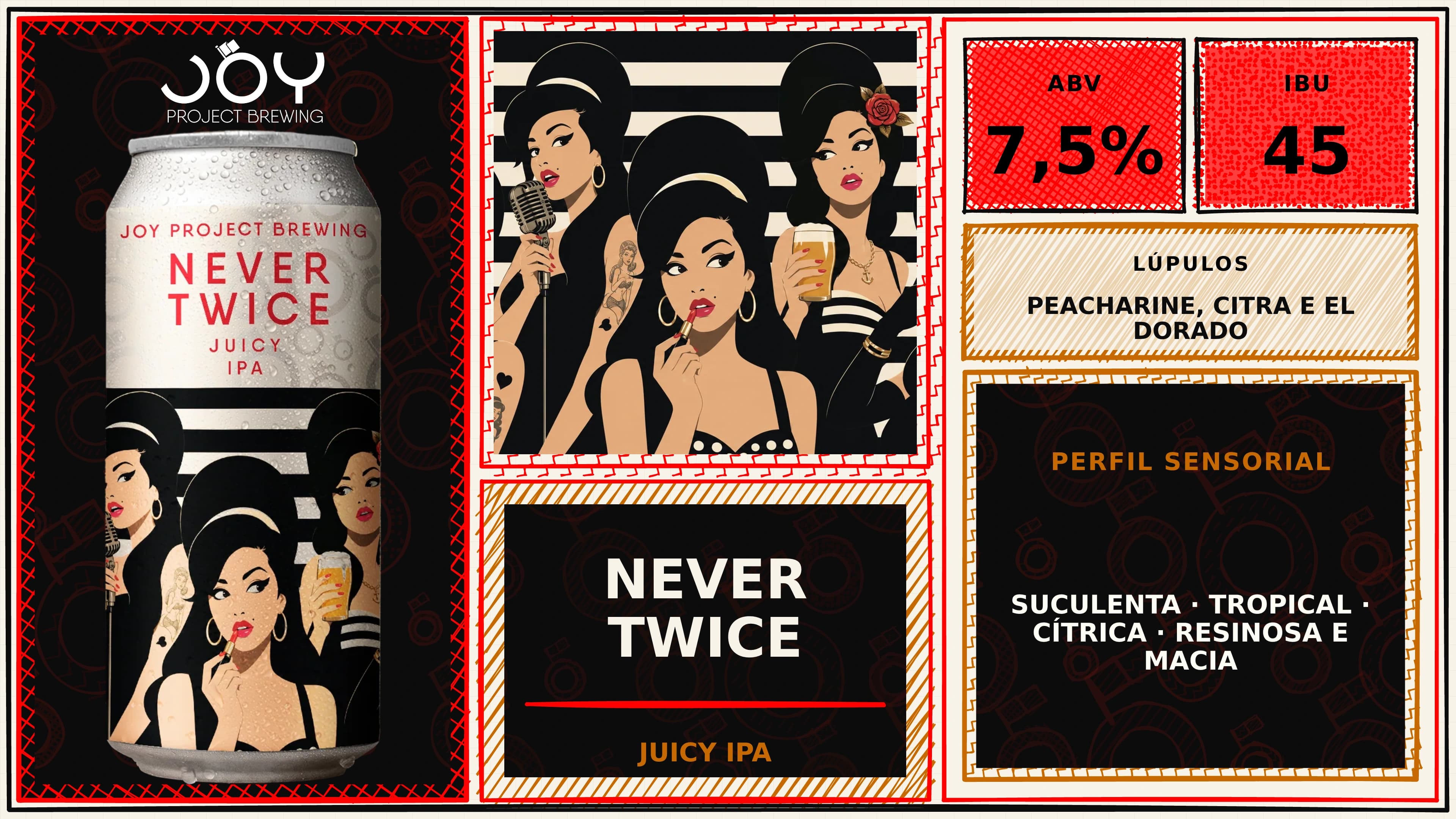 Banner horizontal sem preço de NEVER TWICE LATA 473ML