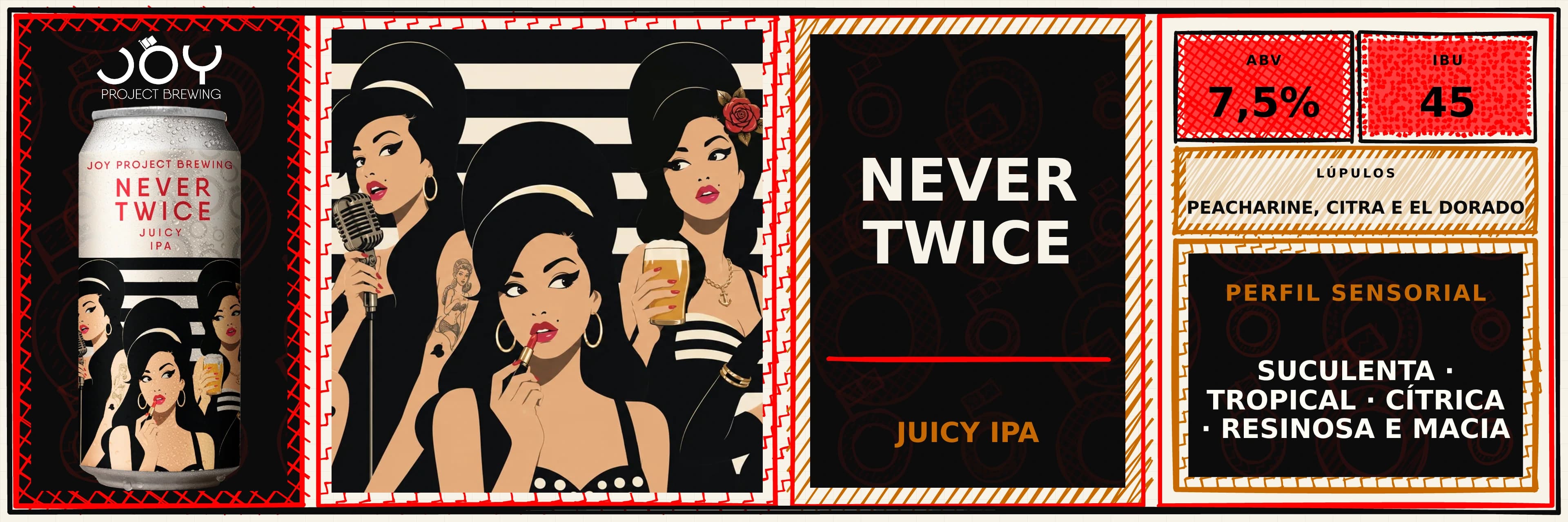Banner largo sem preço de NEVER TWICE LATA 473ML