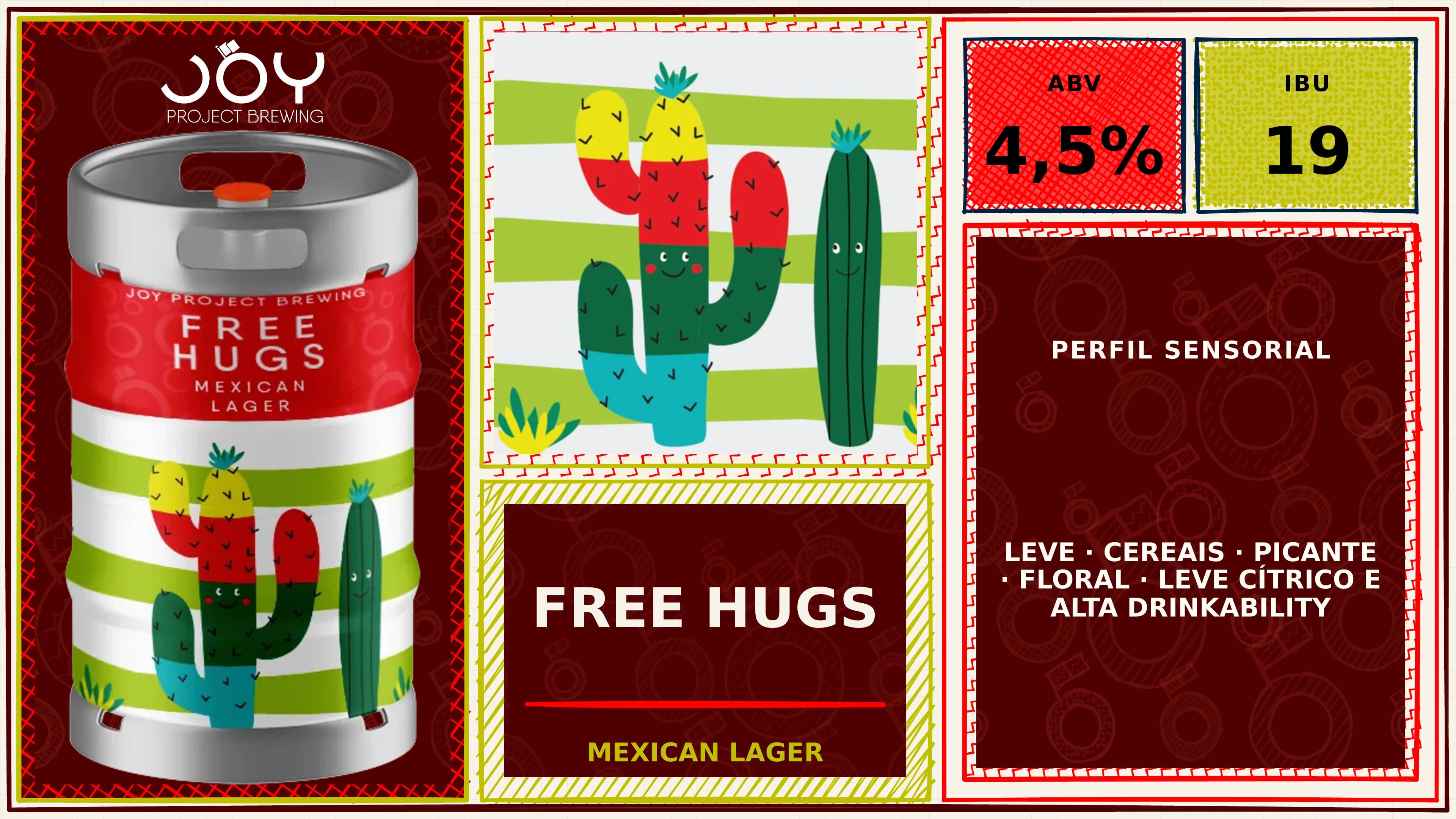 Banner horizontal sem preço de FREE HUGS CHOPE