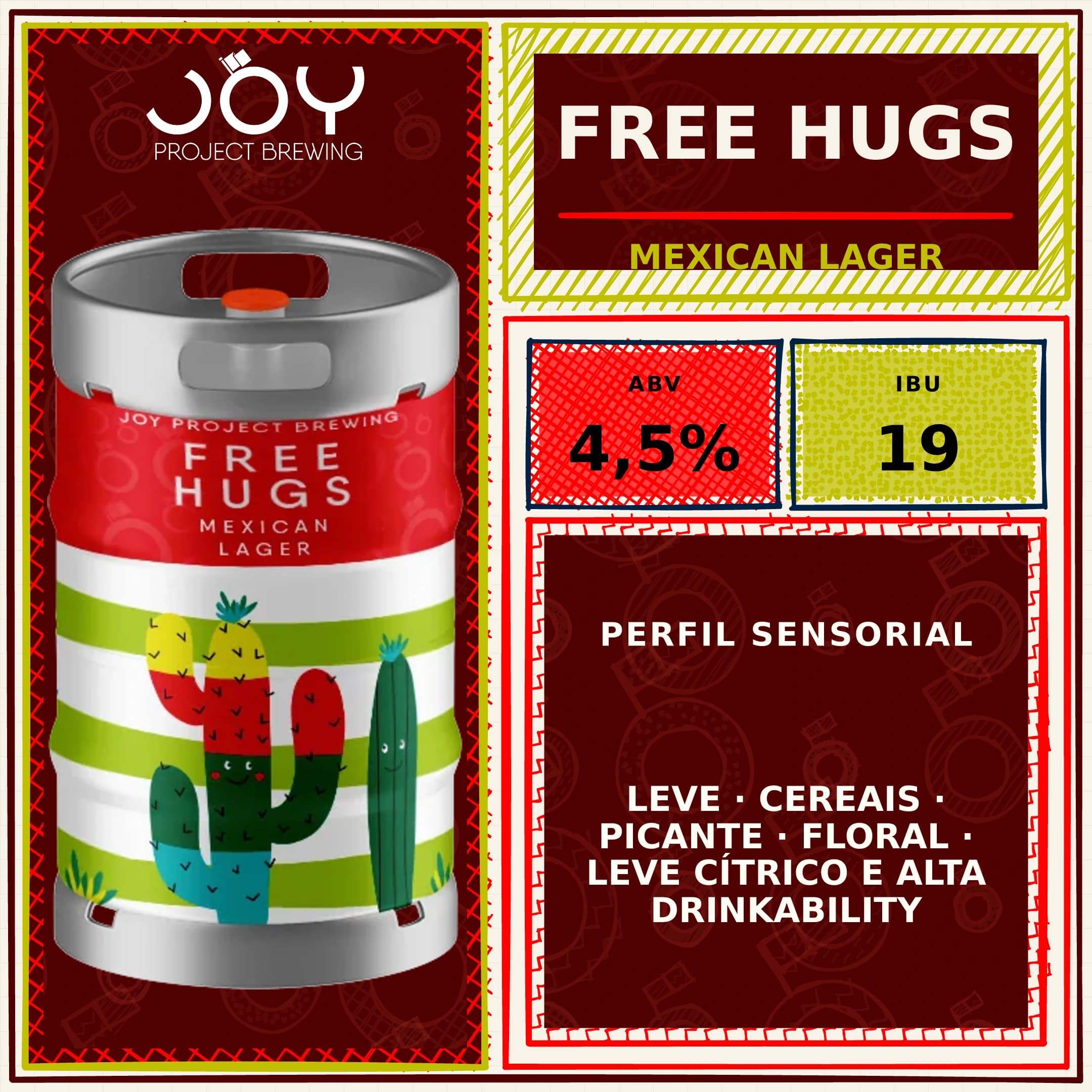 Quadrado sem preço de FREE HUGS CHOPE