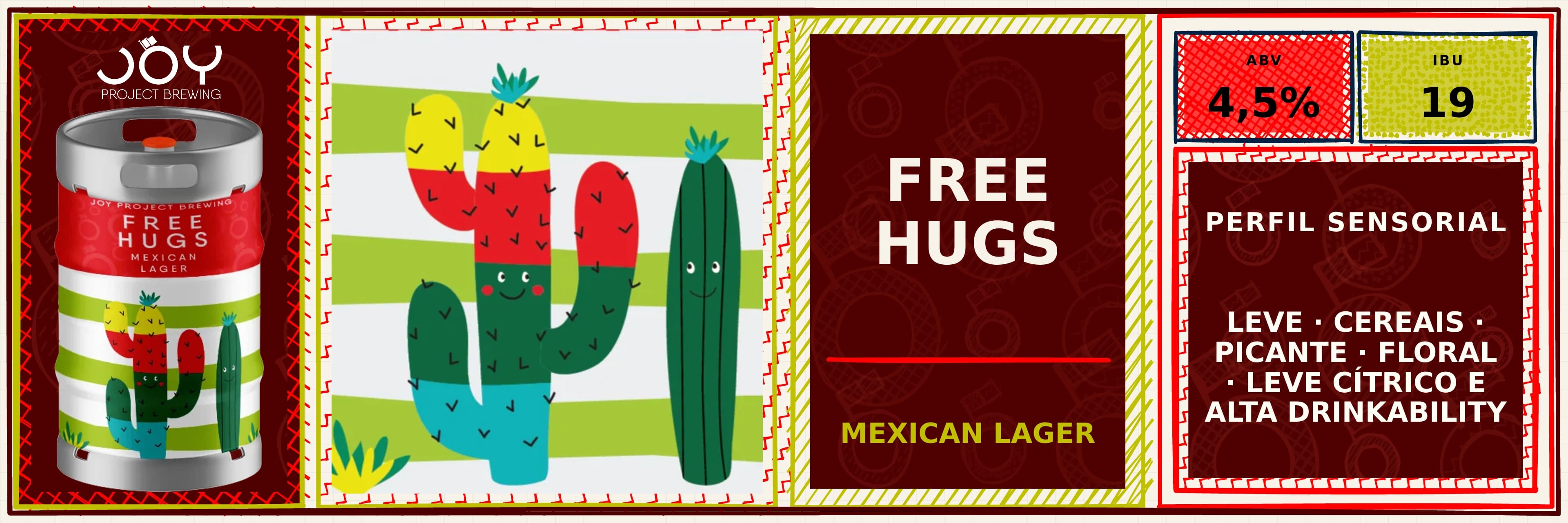 Banner largo sem preço de FREE HUGS CHOPE