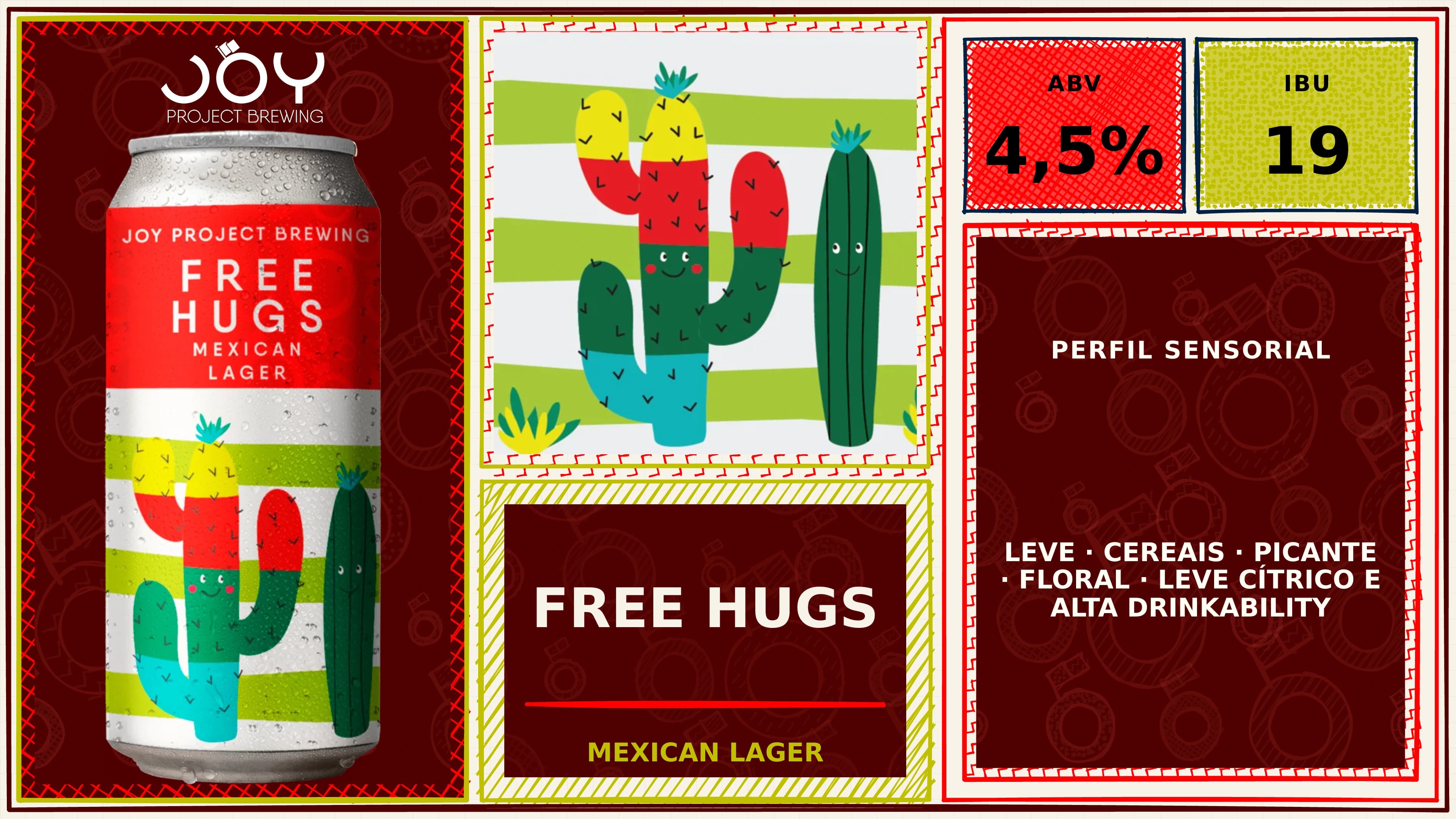 Banner horizontal sem preço de FREE HUGS LATA 473ML