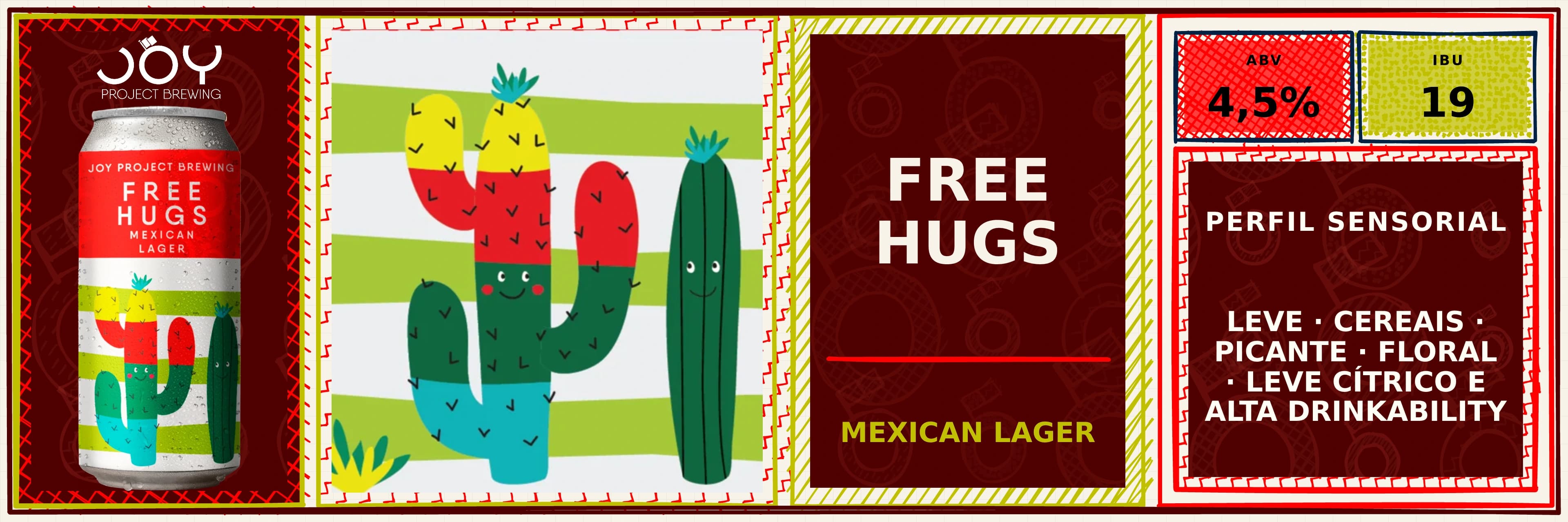 Banner largo sem preço de FREE HUGS LATA 473ML