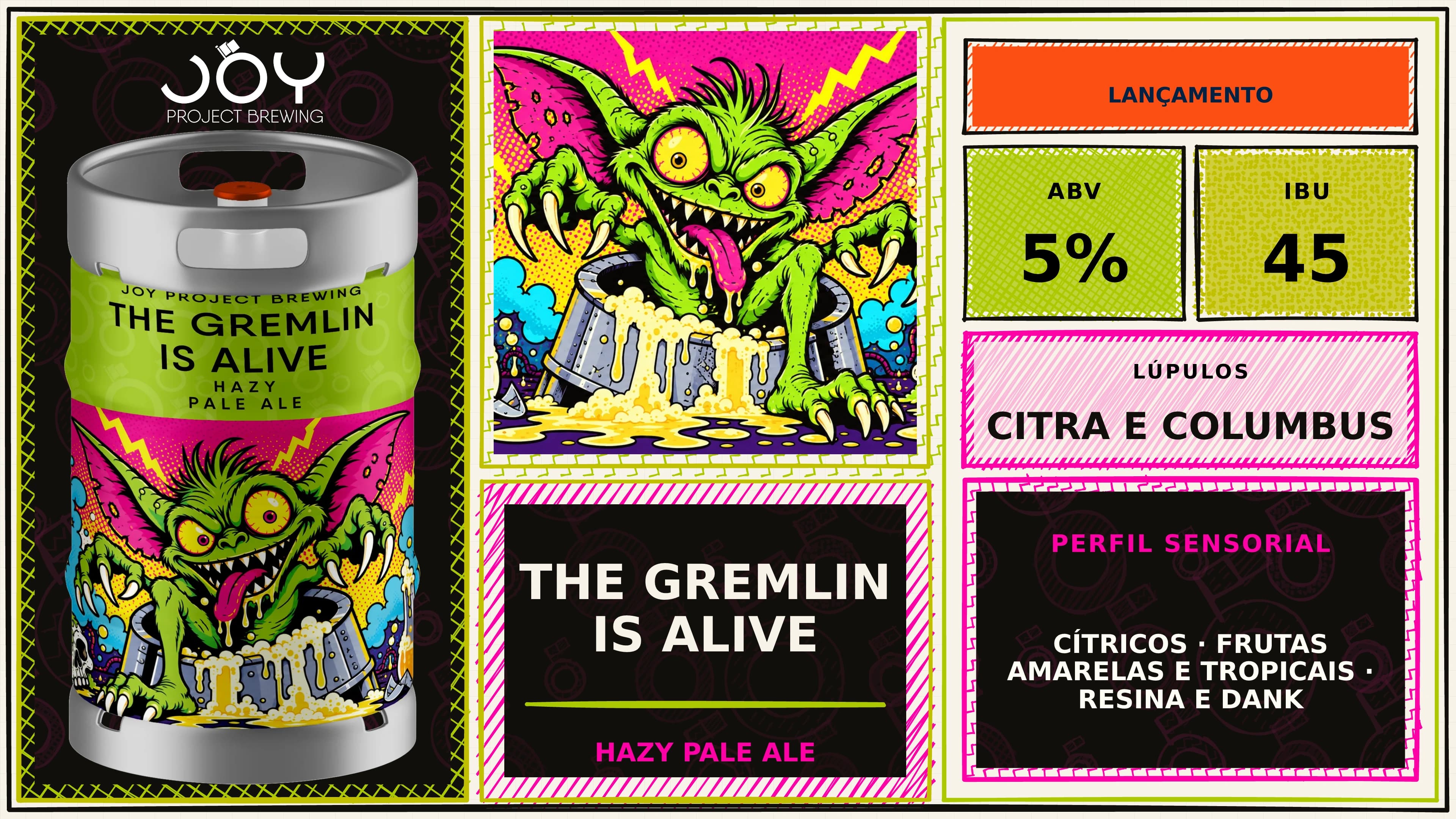 Banner horizontal sem preço de THE GREMLIN IS ALIVE CHOPE
