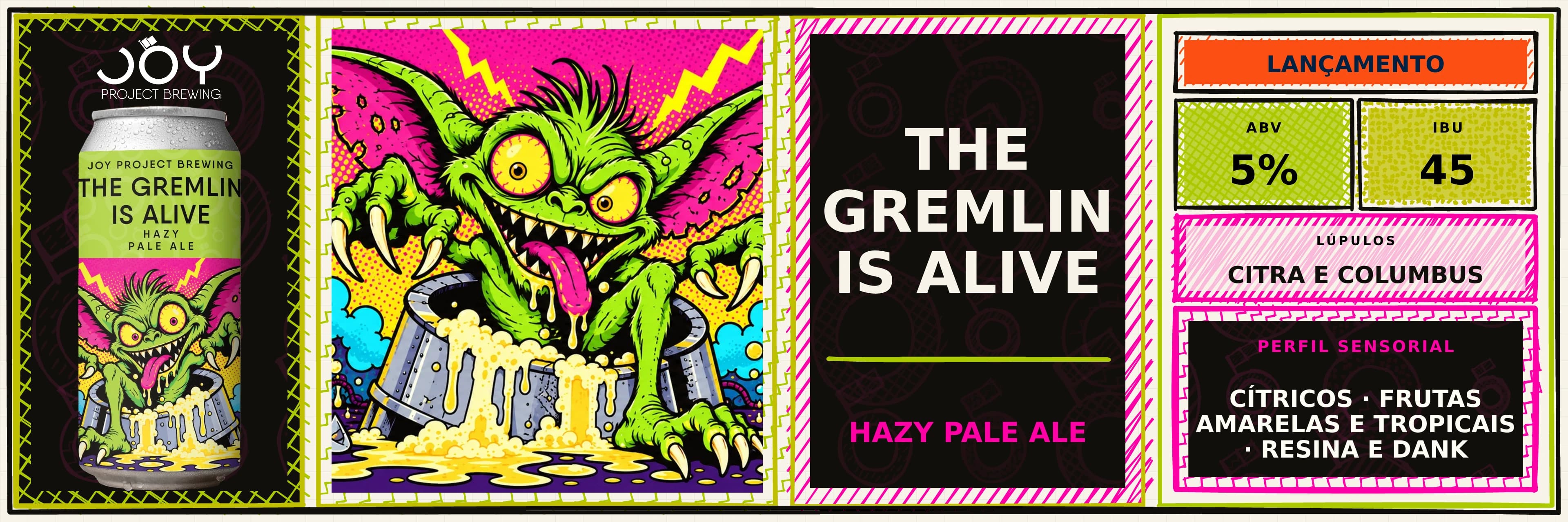 Banner largo sem preço de THE GREMLIN IS ALIVE LATA 473ML