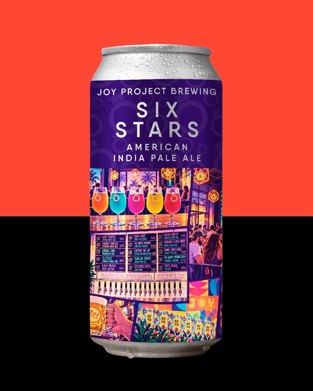 SIX STARS CHOPE LATA 473ML - Com fundo principal | Joy Project Brewing