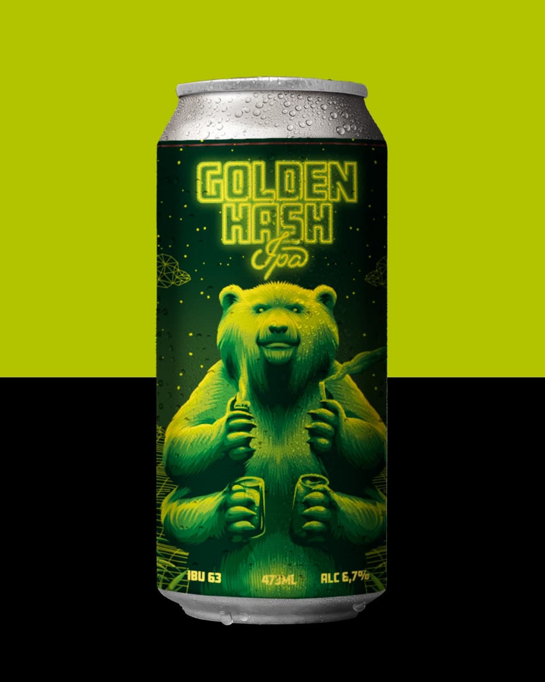 GOLDEN HASH IPA LATA 473ML - Com fundo principal | Joy Project Brewing
