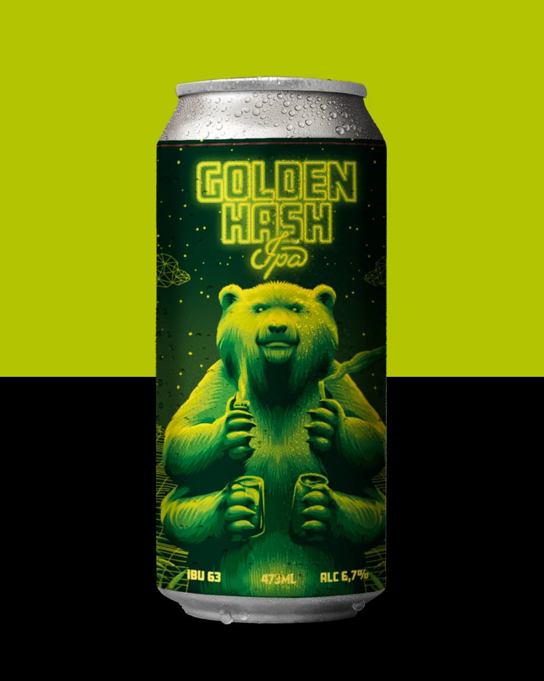 GOLDEN HASH IPA LATA 473ML - COM FUNDO PRINCIPAL de GOLDEN HASH IPA LATA 473ML
